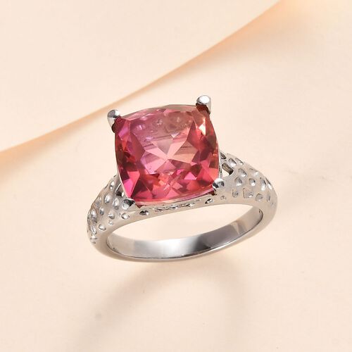 Sunset Quarz Triplette Ring, Edelstahl, (Größe 18.00), ca. 4.85 ct image number 1