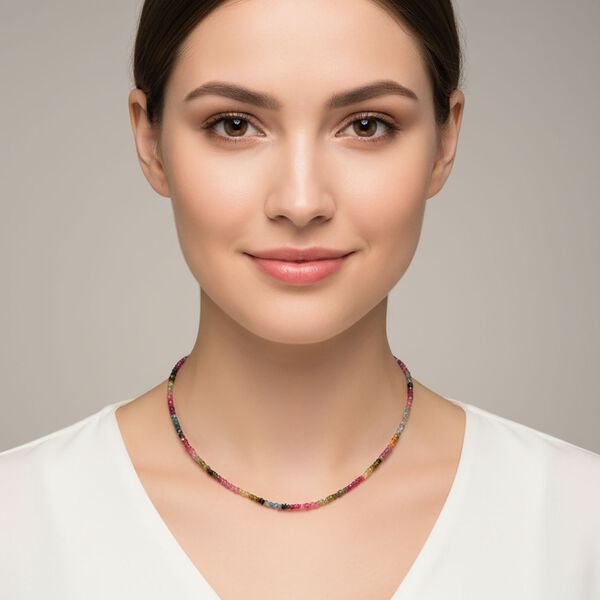 Multi-Turmalin 45cm Halskette - 40 ct. image number 2