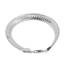 Fischgrätean-Armband 19cm in rhodiniertem 925 Silber