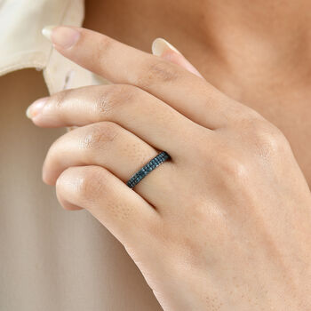 CULLINAN-MINE - Blauer Diamant Ring 925 Silber rhodiniert (Gr&ouml;&szlig;e 19.00) ca. 0.25 ct