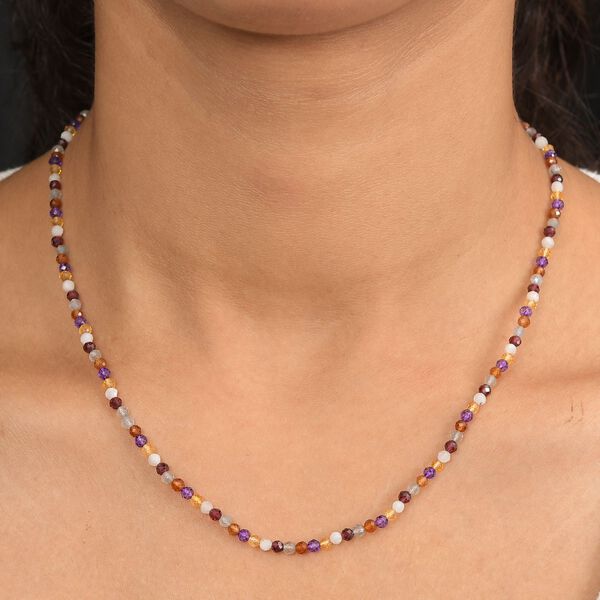 Multi-Edelstein 50cm Halskette - 28 ct. image number 3