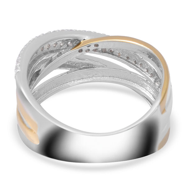 LUSTRO STELLA - wei&szlig;er Zirkonia-Ring, 925 Silber Bicolor  ca. 0,45 ct image number 5