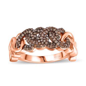 GP Amore Kollektion -Nat&uuml;rlicher Champagner Diamant und Kanchanaburi blauer Saphir-Ring - 0,51 ct.