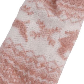 Kuschelige Sherpa Socken, Rentiermuster, Rosa