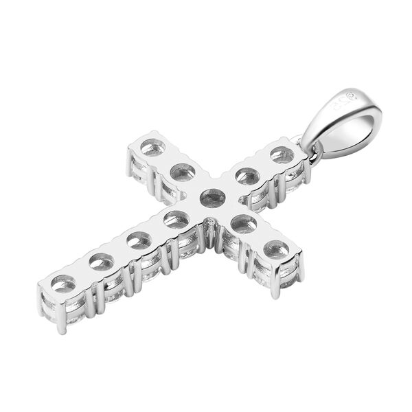 Moissanit Kreuz-Anhänger, 925 Silber Platin ca. 1,03 ct image number 5