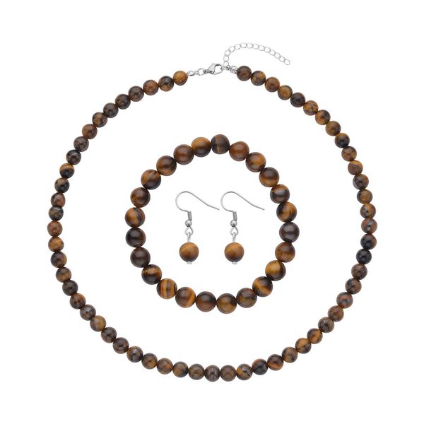 3er-Set - Tigerauge Schmuckset - 	323,50 ct. image number 0