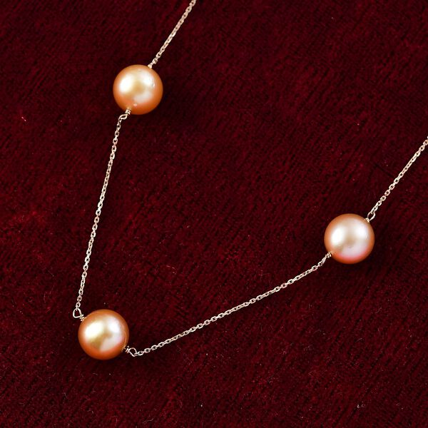 AAA goldene S&uuml;dseeperle 50cm Station Halskette in 750 Gold image number 2