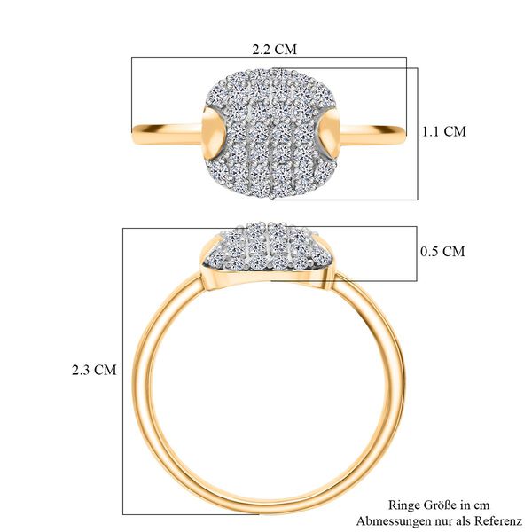 LUXURIANT SGL zertifizierter SI-GH Labor Diamant Ring, 925 Silber 750 Gelbgold Vermeil - 0,50 ct. image number 5