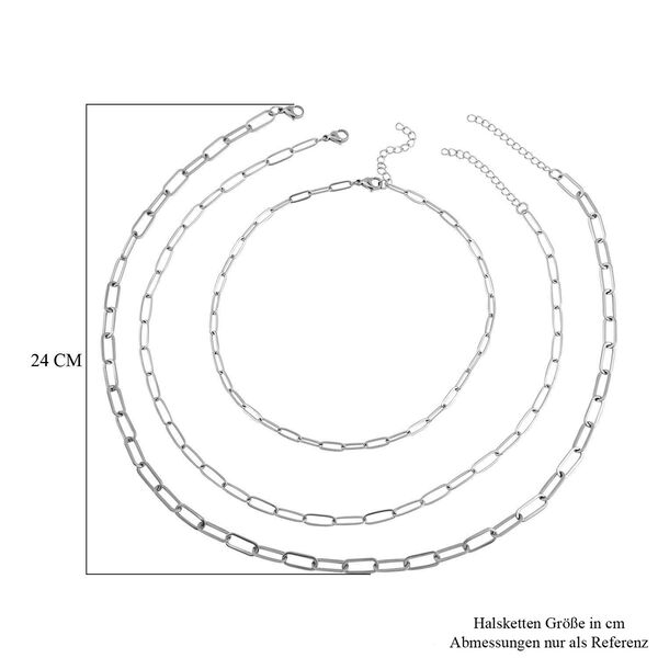EVER TRUE 3er-Set- Stacking Büroklammerketten in Silberton image number 5