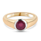 Afrikanisher Rubin(Fissure gefüllt) Ring 925 Silber Bicolor (Größe 16.00) ca. 1,35 ct