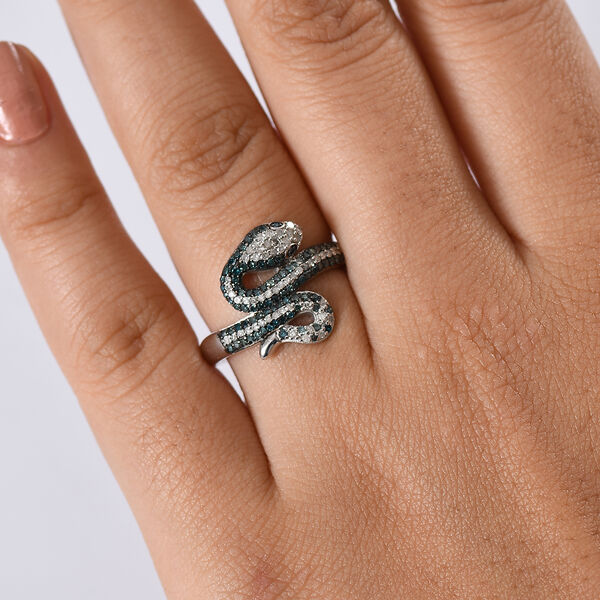 GP Trionfo Kollektion-Blauer Diamant, Kanchanaburi Blauer Saphir Ring 925 Silber rhodiniert (Gr&ouml;&szlig;e 18.00) ca. 0.57 ct image number 3