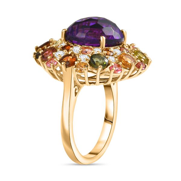 AA Afrikanischer Amethyst und Multi-Turmalin Ring - 11,39 ct. image number 5