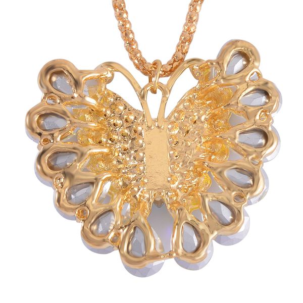 Mehrfarbiger Kristall Schmetterling Halskette, 70 cm image number 4