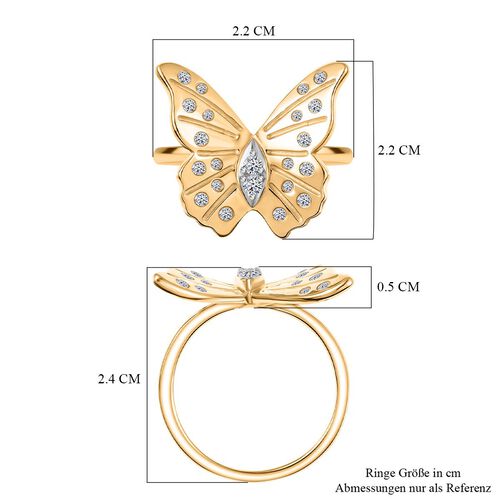 Lab Grown Diamant SI Ring 925 Silber 750 Gelbgold Vermeil (Größe 18.00) ca. 0,25 ct image number 5