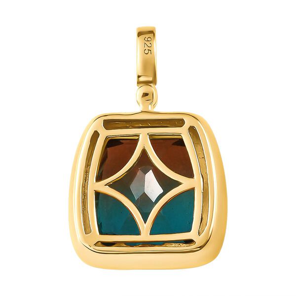 Aqua Terra Costa Quarz Triplett-Solit&auml;r-Anh&auml;nger, 925 Silber vergoldet, 6,68 ct. image number 4