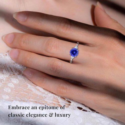 RHAPSODY zertifiziert und geprüft AAAA Tansanit und VS-EF Diamant Ring in 950 Platin- 2,10 ct. image number 1
