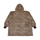 Doppellagige, superweiche Hoodie-Decke mit Sherpa-Futter, Leopard-Muster image number 1