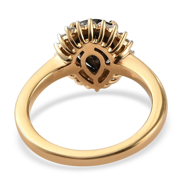 Elite Shungit und Zirkon Ring 925 Silber vergoldet  ca. 1,27 ct image number 6