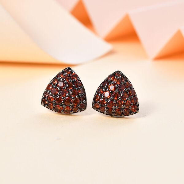 Mosambik Granat Ohrringe 925 Silber platiniert ca. 2,57 ct. image number 2