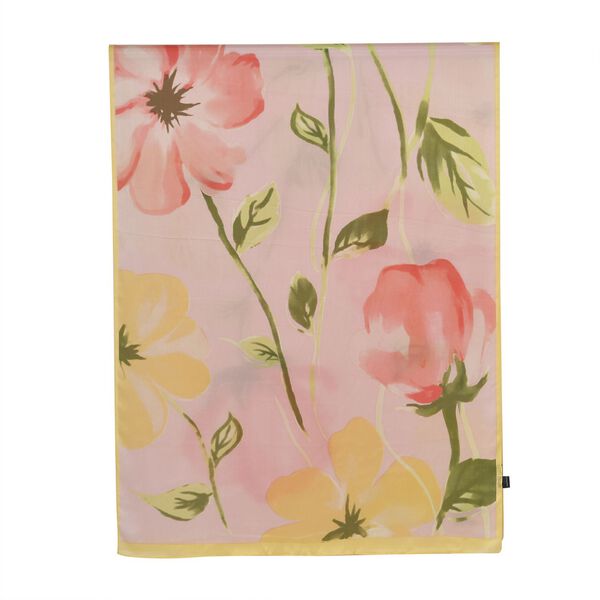 LA MAREY - Seidenschal aus 100% Maulbeerseide, rosa/gelbe Blumen image number 2