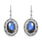 Labradorit Ohrringe 925 Silber rhodiniert ca. 12.71 ct