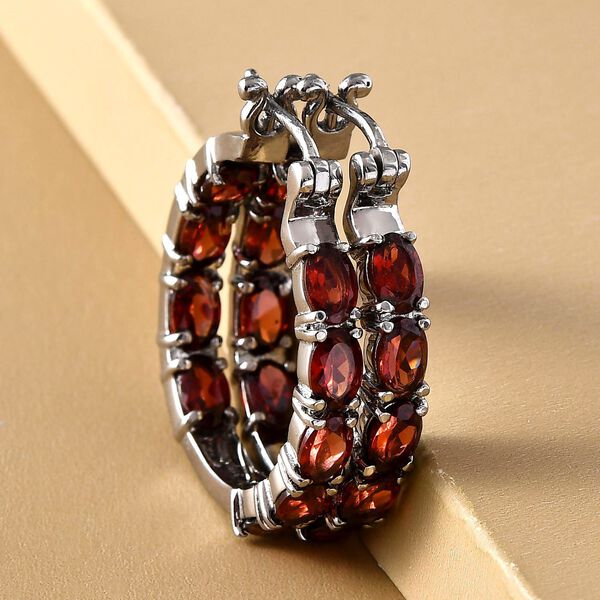 Rote Granat-Inside-Out-Creolen image number 2