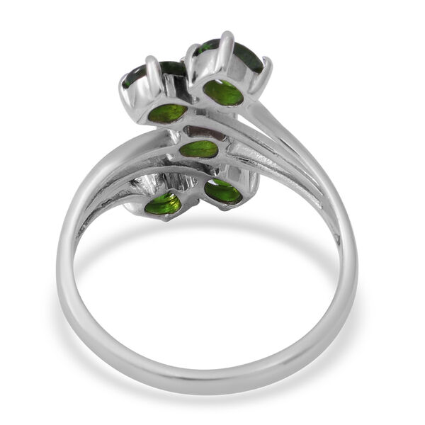Nat&uuml;rlicher Chromdiopsid Bypass-Ring 925 Silber platiniert  ca. 1,90 ct image number 3