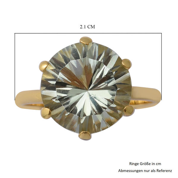 Prasiolite Solitär Ring 925 Silber Vergoldet image number 5