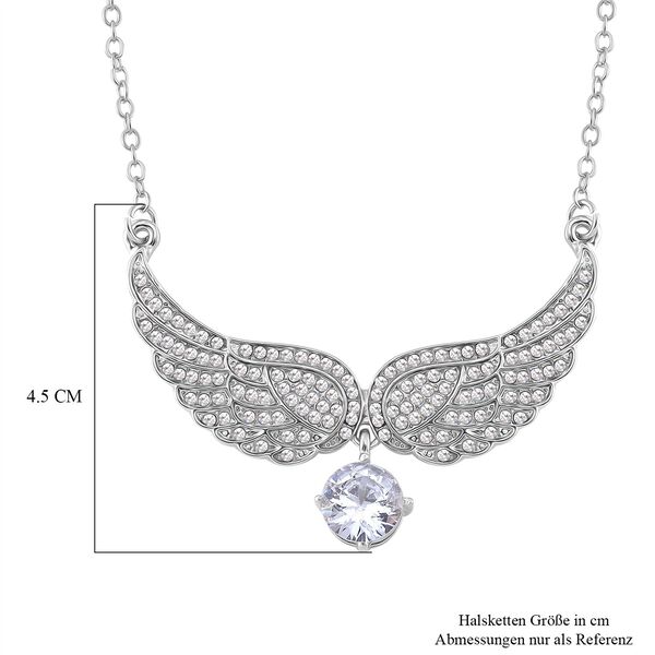 Weiße Zirkonia und Kristall Halskette, 52+5cm image number 6