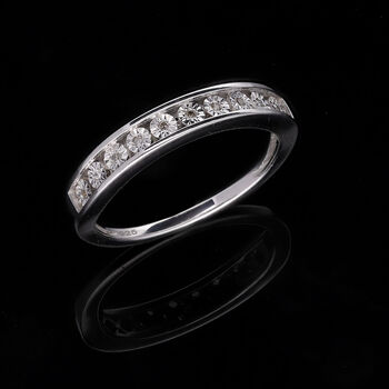 Half Eternity Diamant Ring, 925 Silber platiniert