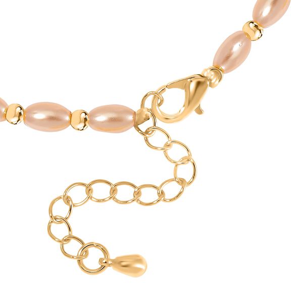 Goldene Muschelkernperle Armband ca. 18cm + 5cm Extender, Standard gelb vergoldet image number 4