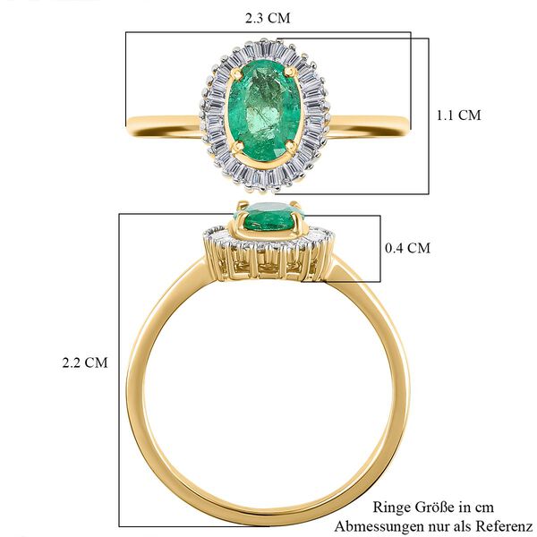 AAA Kolumbianischer Smaragd- und wei&szlig;er Diamant ring, 585 Gold (Gr&ouml;&szlig;e 18.00), ca. 1.00 ct image number 7