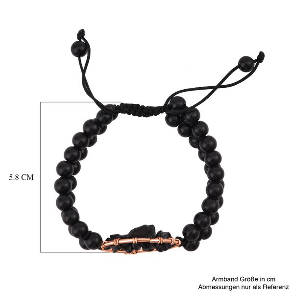 Schwarzes Obsidian Armband, ca. 15.25 cm, Nickelfreies Messing  ca. 69.00 ct image number 4