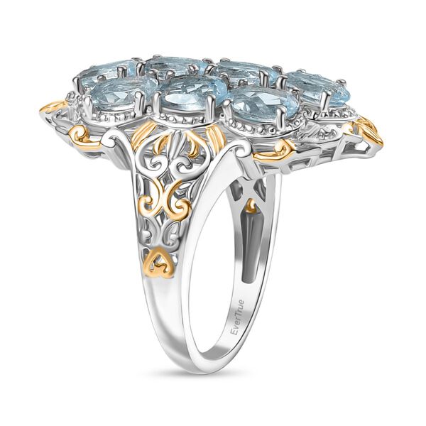 Himmelblauer Topas Ring Messing (Gr&ouml;&szlig;e 17.00) ca. 5,63 ct image number 4