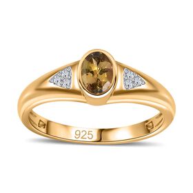 AA natürlicher goldener Tansanit und Zirkon-Ring - 0,49 ct.