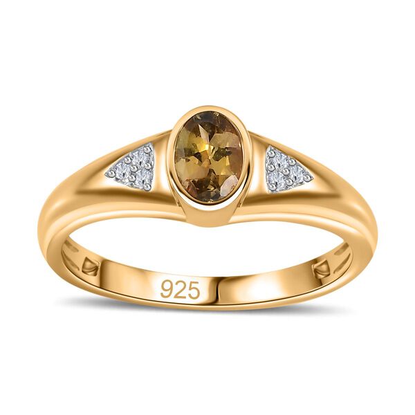 AA nat&uuml;rlicher goldener Tansanit und Zirkon-Ring - 0,49 ct. image number 4