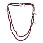 Rhodolith Granat und Perle 75cm Halskette image number 0