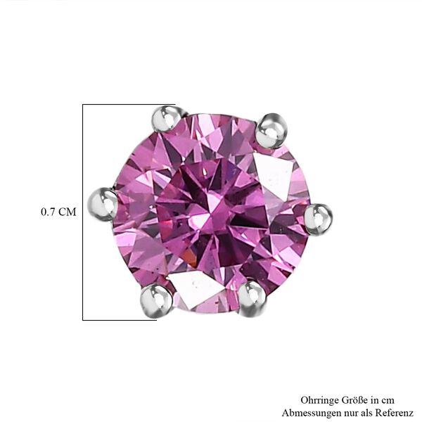 EF Rosa Moissanit Ohrringe 925 Silber platiniert ca 1,50ct image number 5