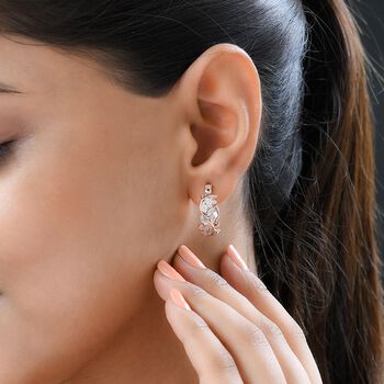 ALLORO ros&eacute;vergoldete Silber-Creolen mit Diamantakzenten