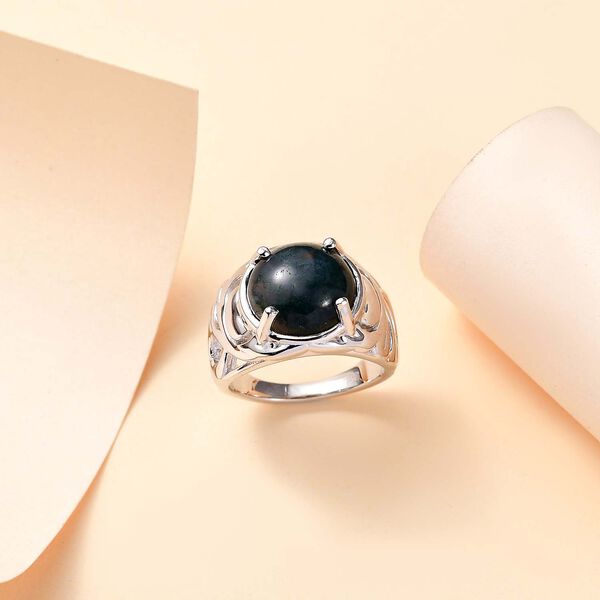 Moosachat Ring Messing (Größe 19.00) ca. 6,82 ct image number 2