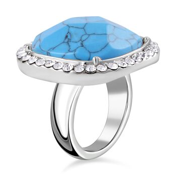 Blaues Howlit und wei&szlig;es Kristall-Schmuckset