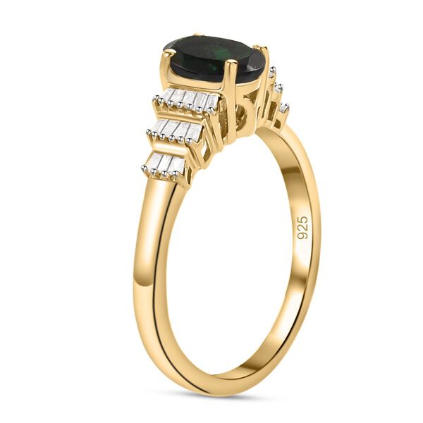 Nat&uuml;rlicher Chrom Turmalin und wei&szlig;er Diamant-Ring - 0,95 ct. image number 5