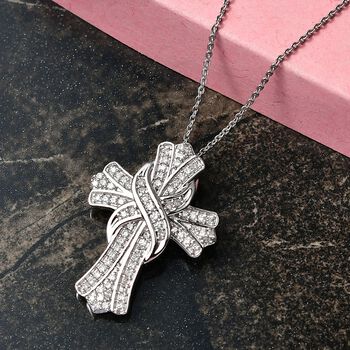 LUXURIANT VS Labor Diamant Anh&auml;nger mit 50cm Kette, 925 Silber rhodiniert - 0,51 ct.