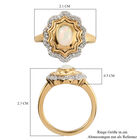 Natürlicher Äthiopischer Opal und Zirkon Ring 925 Silber vergoldet  ca. 0,86 ct image number 6