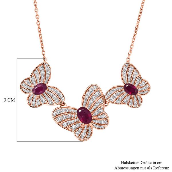 GP Trionfo Kollektion - AA Afrikanische Rubin, Zirkon und Kanchanaburi blaue Saphir-Halskette, 45cm - 4,95 ct. image number 8