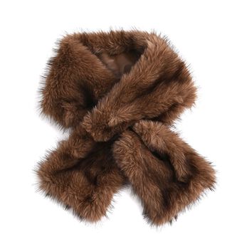 Schal mit Kunstfell in Felloptik, Einheitsgr&ouml;&szlig;e, Hellbraun