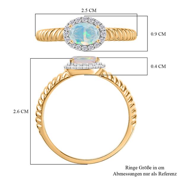 D'Joy AA nat&uuml;rlicher, &auml;thiopischer Welo Opal und Zirkon Ring - 0,67 ct. image number 6