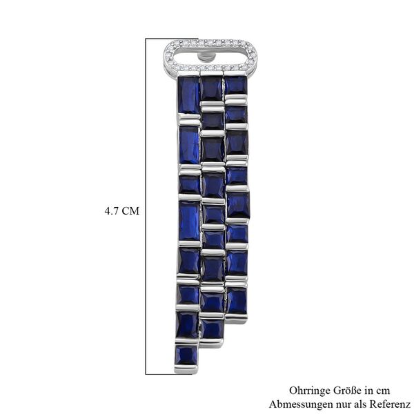 Wei&szlig;er Zirkonia, Glas Ohrringe, Nickelfreies Messing, Silberfarben image number 6