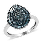 Blauer Diamant Ring 925 Silber platiniert  ca. 0,50 ct image number 3