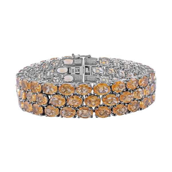 Citrin Armband ca. 19 cm 925 Silber rhodiniert ca. 49.68 ct